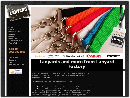 www.lanyardfactory.co.uk website