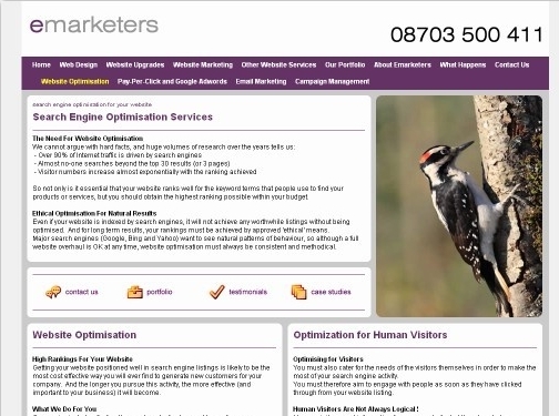 http://www.emarketers.co.uk/marketing/optimisation.php website