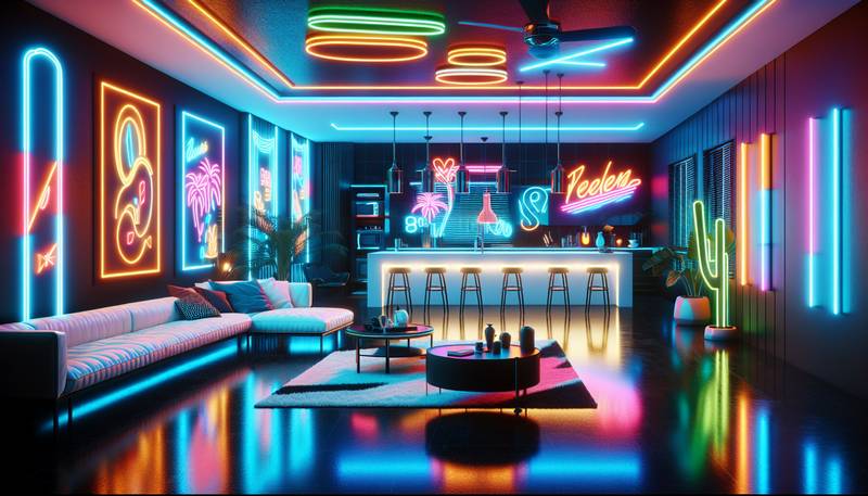 Neon in Modern Interiors: Brightening Spaces with Fluorescent Hues